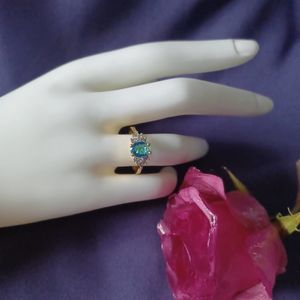Swarovski Elements - Size 6¾ - Gold tone ring as pictured